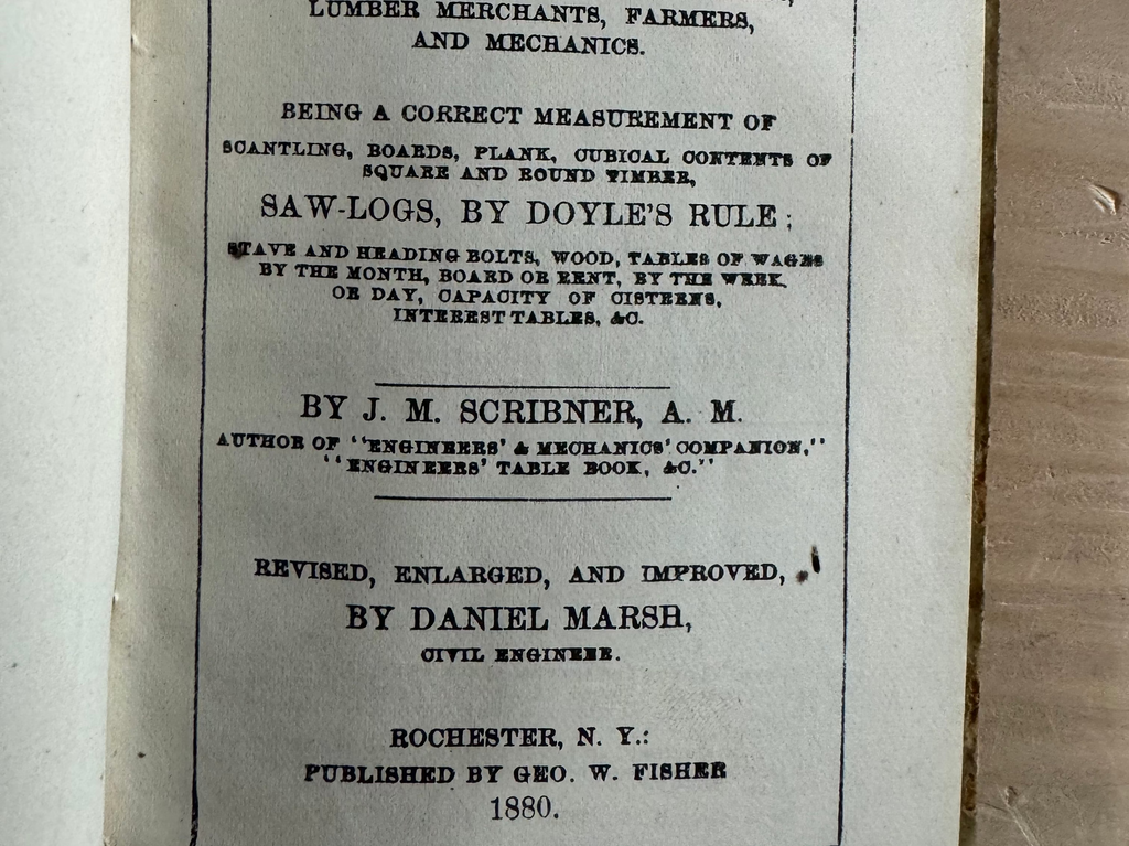 Scribner’s Lumber & Log Book
