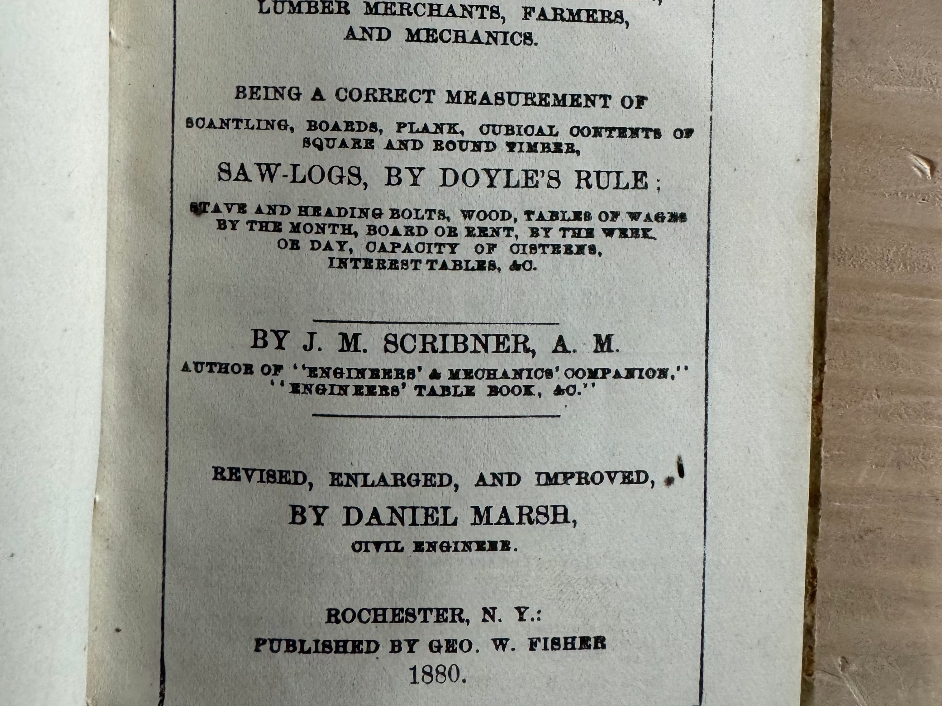 Scribner’s Lumber & Log Book